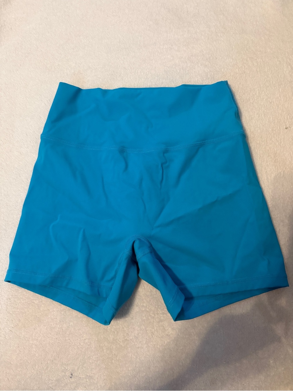 Women's High-Rise Teal Athletic Bike Shorts